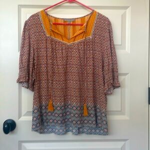 Daniel Rainn Multi-Patterned Tunic Top